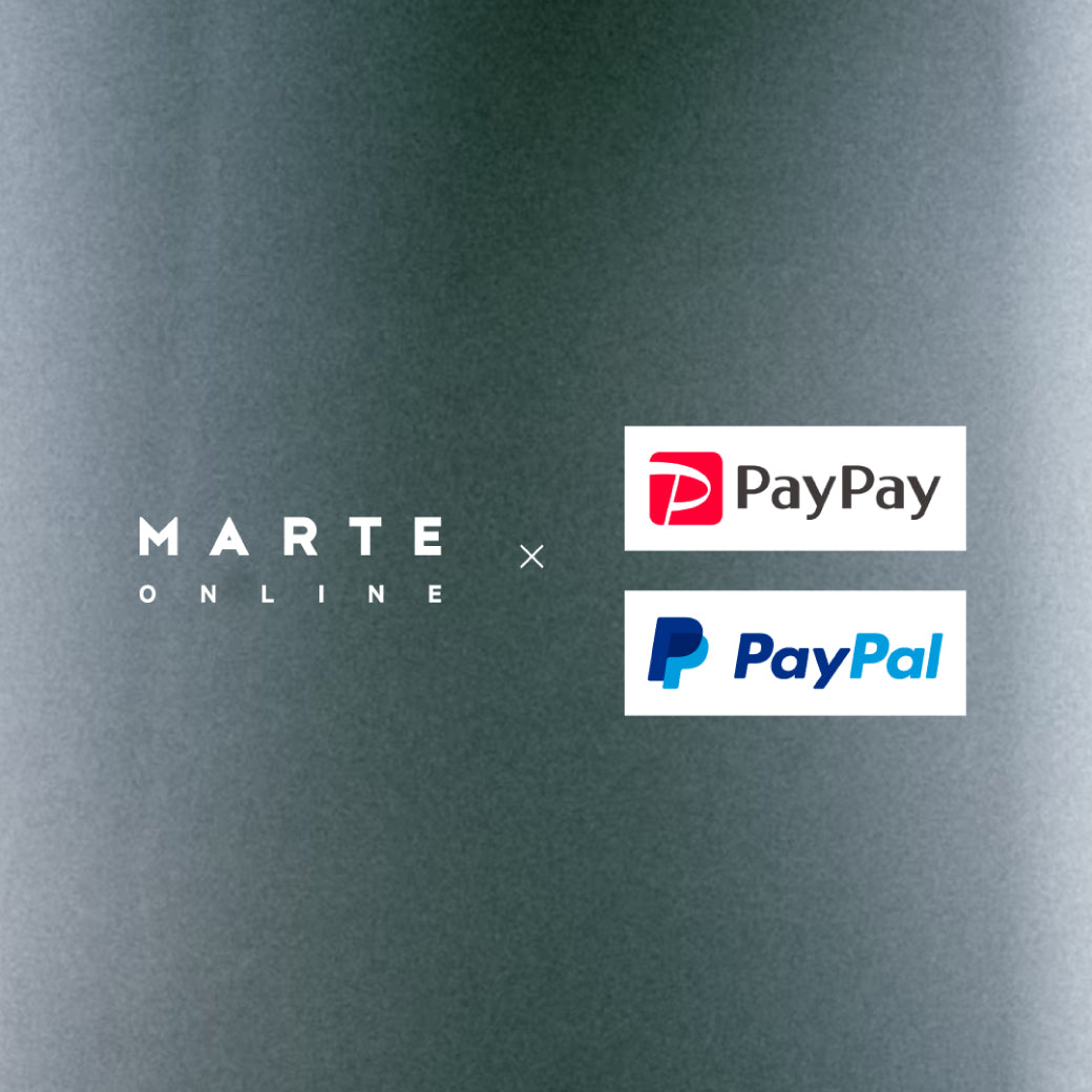 MARTEONLINE（マルテオンライン）にて「PayPay決済」と「PayPal決済」が使用可能になりました。ご利用可能なご支払い方法 ・クレジットカード（VISA , MasterCard ,JCB , AMEX）・あと払い（Paidy）・Apple Pay・Shop Pay・PayPay・PayPal