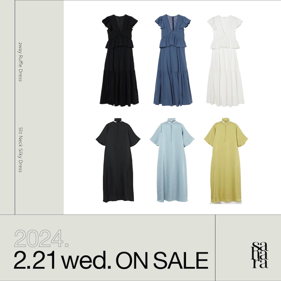 MARTE sahara Slit Neck Silky Dress