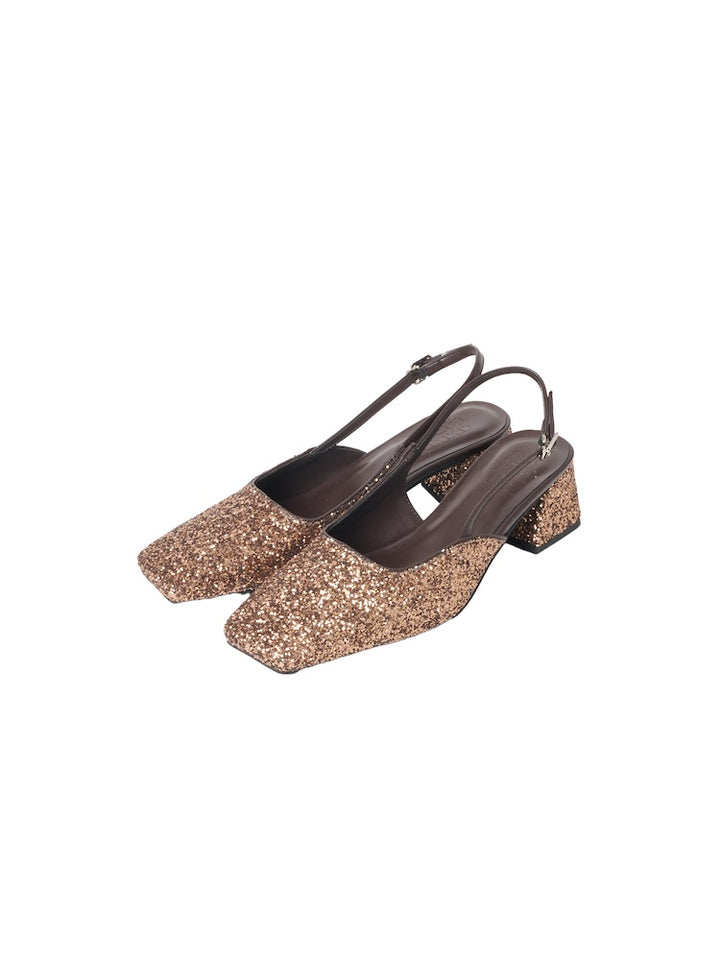 【WEB限定】Glitter Sling Back Pumps