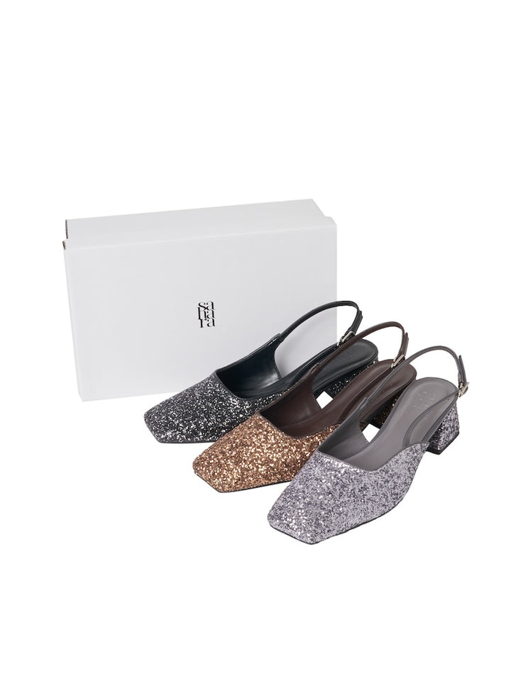 【WEB限定】Glitter Sling Back Pumps