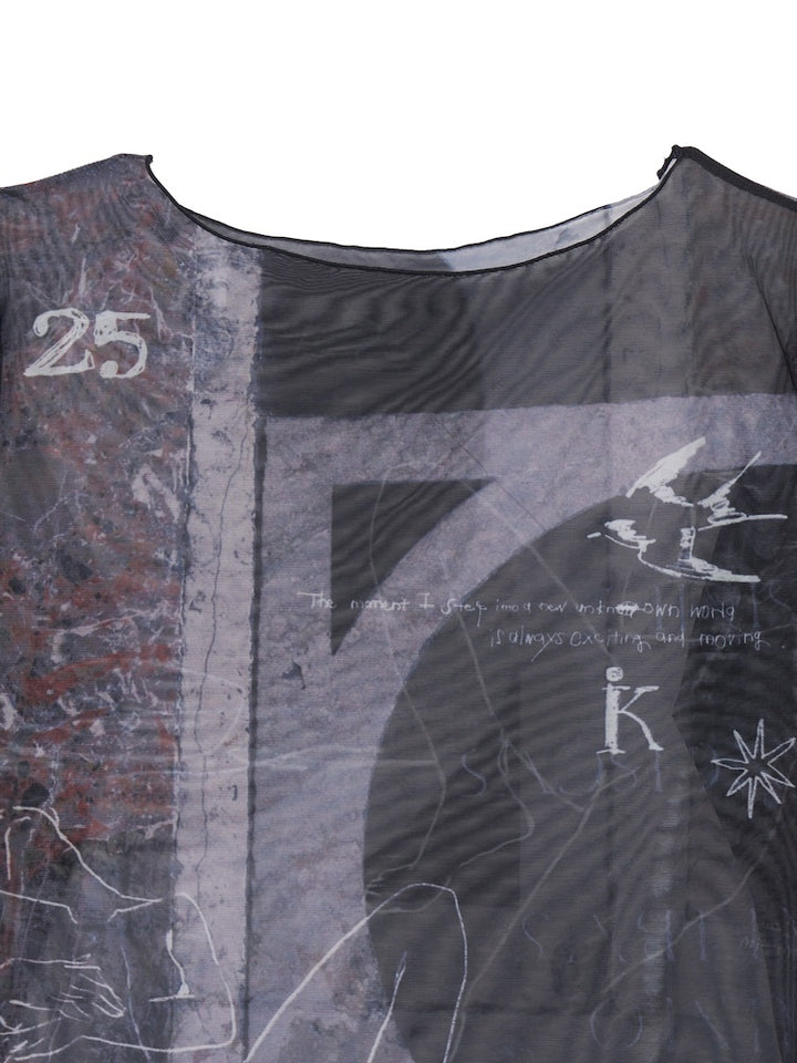 sahara×KOTOKA IZUMI Sheer Top / 04 Terrazzo