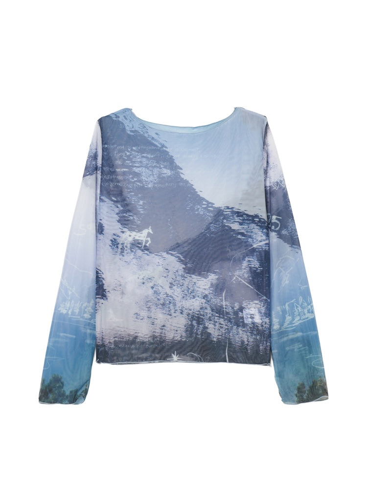 sahara×KOTOKA IZUMI Sheer Top / 02 Dolomiti