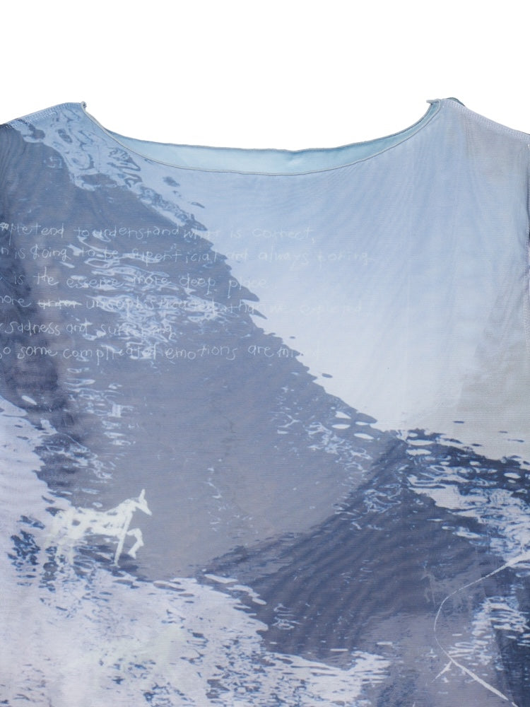 sahara×KOTOKA IZUMI Sheer Top / 02 Dolomiti