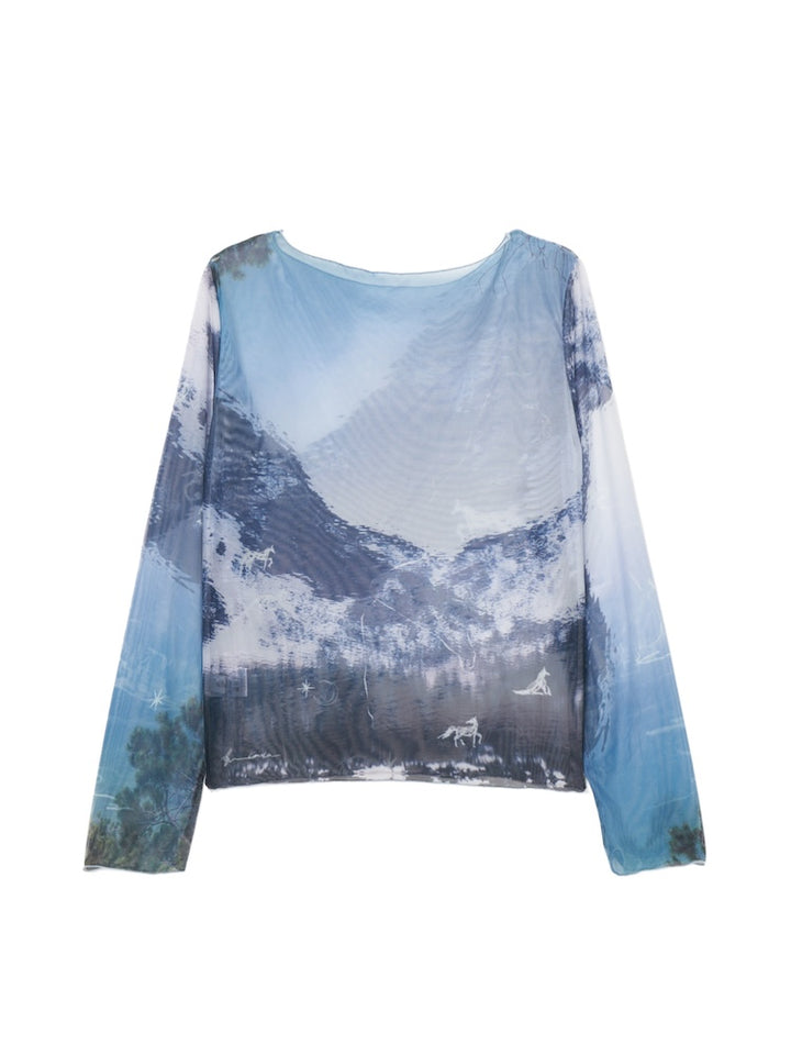 sahara×KOTOKA IZUMI Sheer Top / 02 Dolomiti