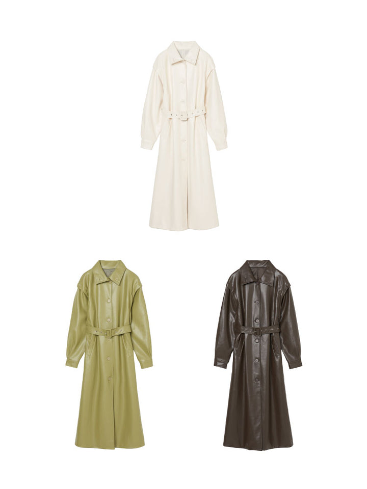 2way Fake Leather Coat