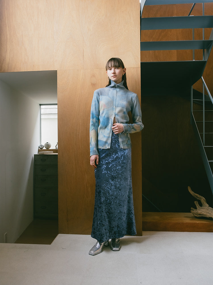 モデル身長:171cm / カラー:Blue / サイズ:S,M