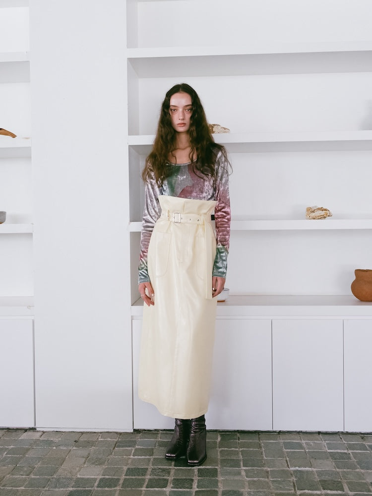 スカート TREASURE SKIRT High Waist Design Skirt｜フェイクレザースカート – MARTE