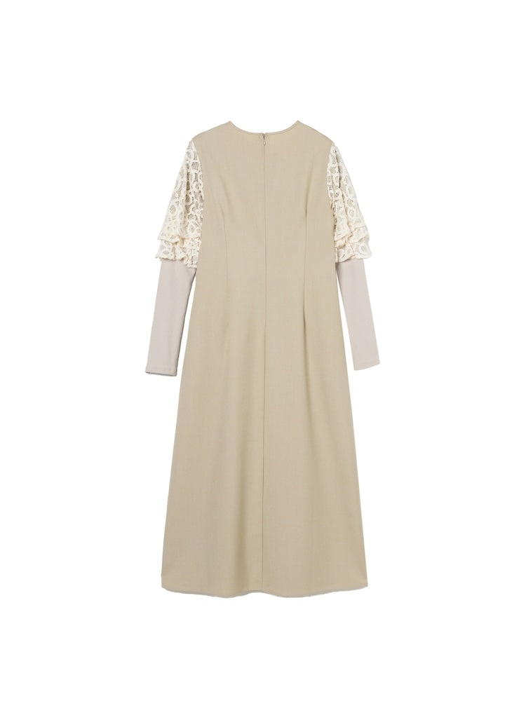 【WEB限定】Lace Tiered Sleeve Dress
