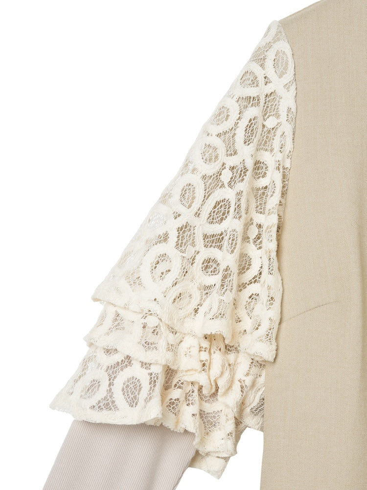【WEB限定】Lace Tiered Sleeve Dress
