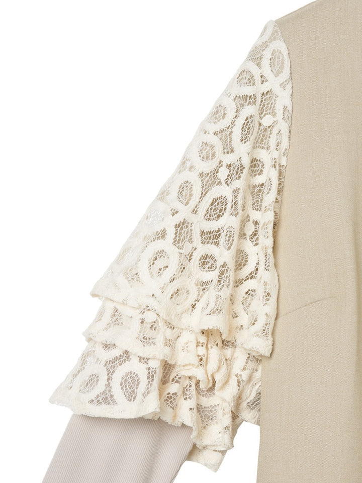 【WEB限定】Lace Tiered Sleeve Dress