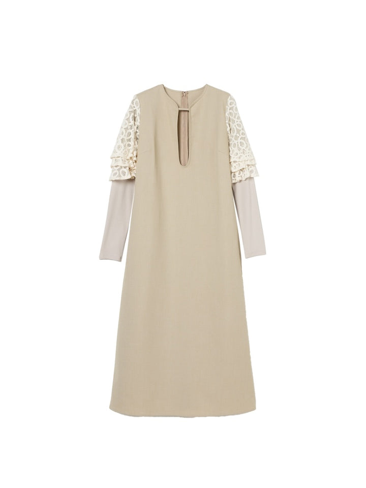 【WEB限定】Lace Tiered Sleeve Dress