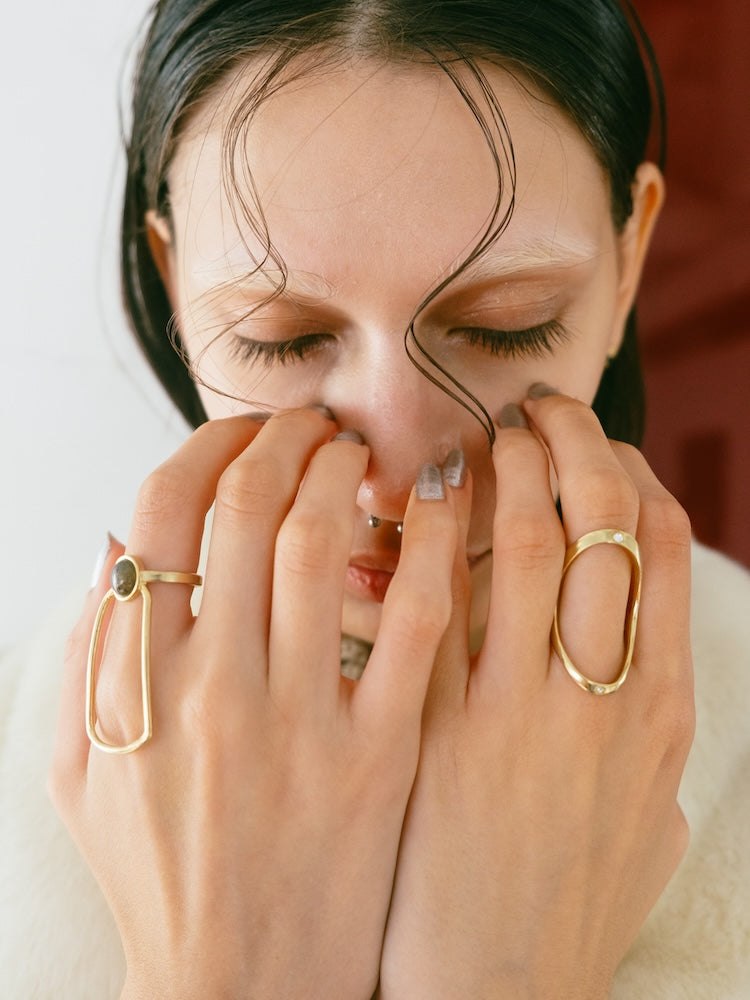 カラー:Gold × Labradorite (Gray)