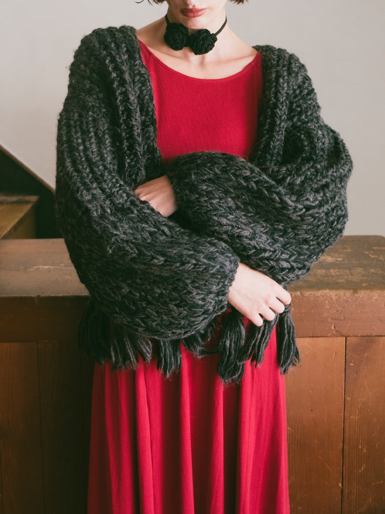 Hand Knitting Fringe Cardigan