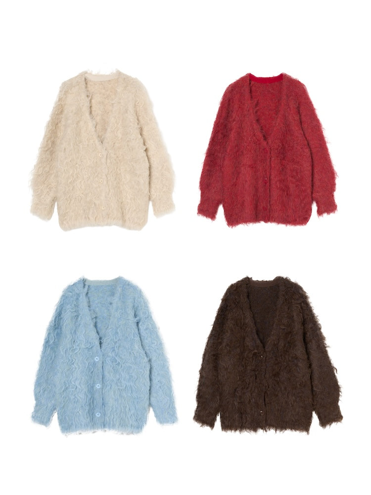 【11月お届け】Carl Shaggy Knit Cardigan