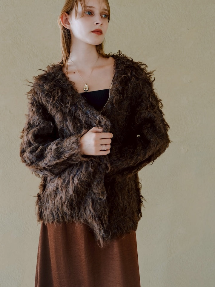 【11月お届け】Carl Shaggy Knit Cardigan
