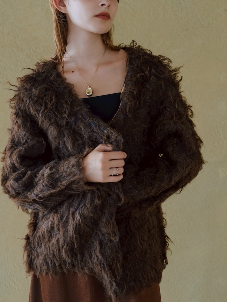 【11月お届け】Carl Shaggy Knit Cardigan
