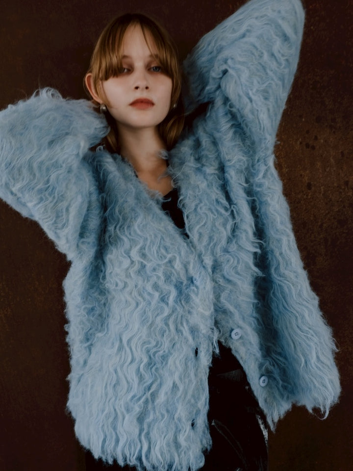 【11月お届け】Carl Shaggy Knit Cardigan