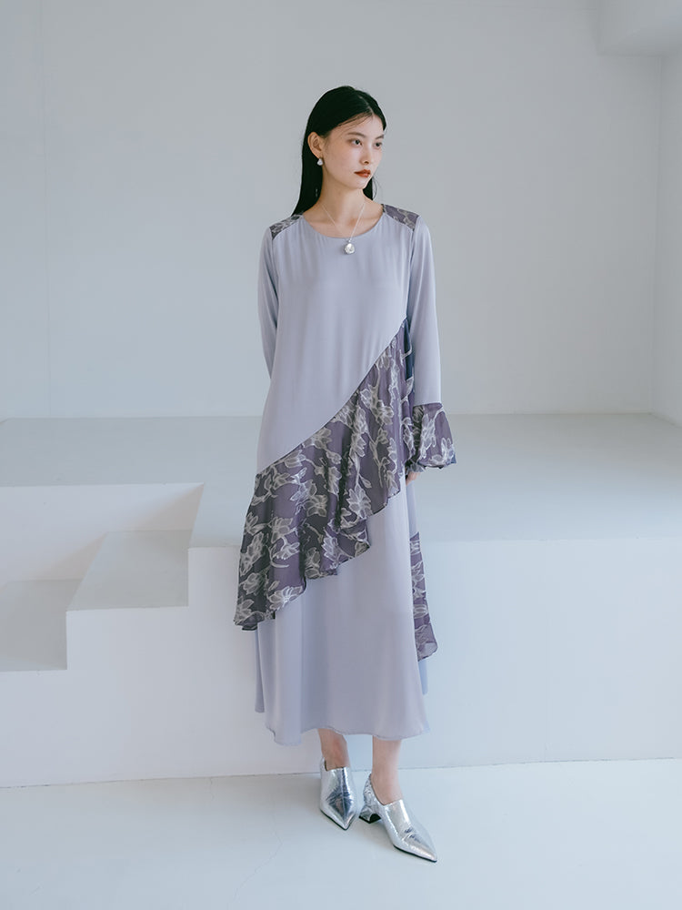 Sheer Jacquard Flare Docking Dress|シアージャガードフレア Sheer Jacquard Flare Docking Dress|シアージャガードフレア
