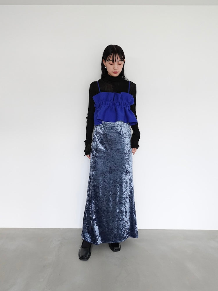 モデル身長:158cm / カラー:Blue / 着用サイズ:Sサイズ