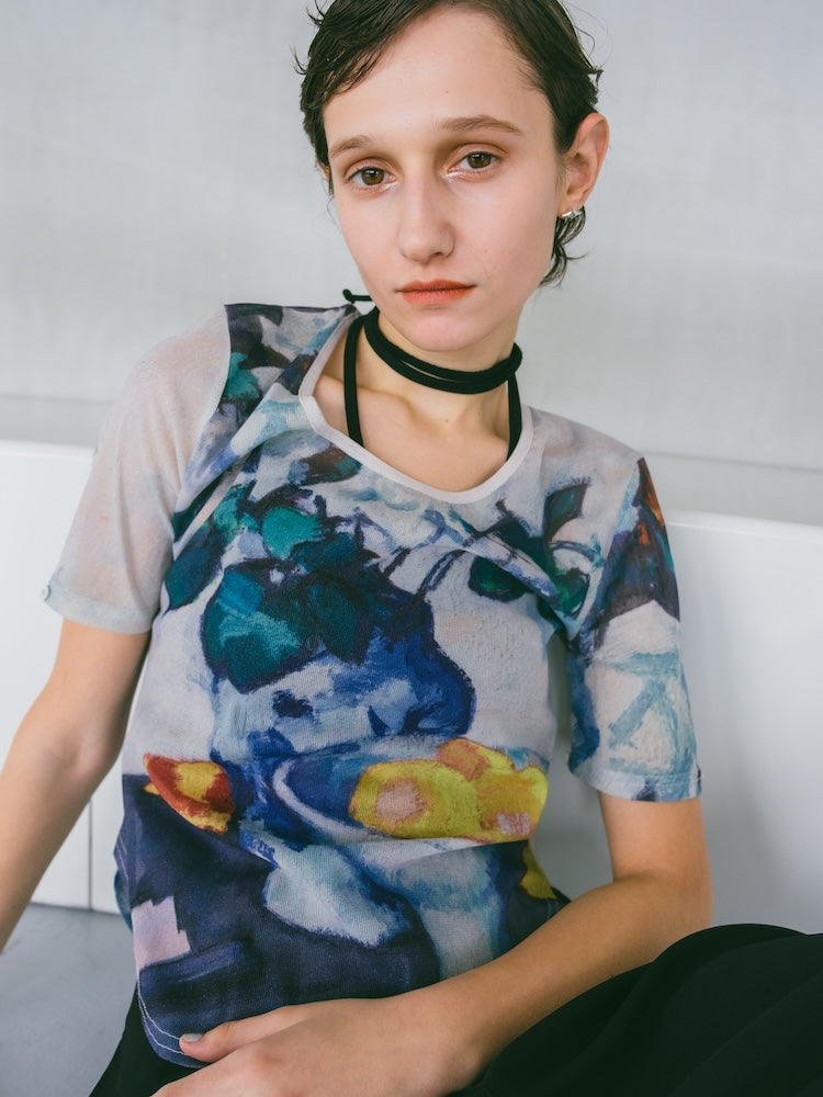 Art Print 2way Sleeve Top