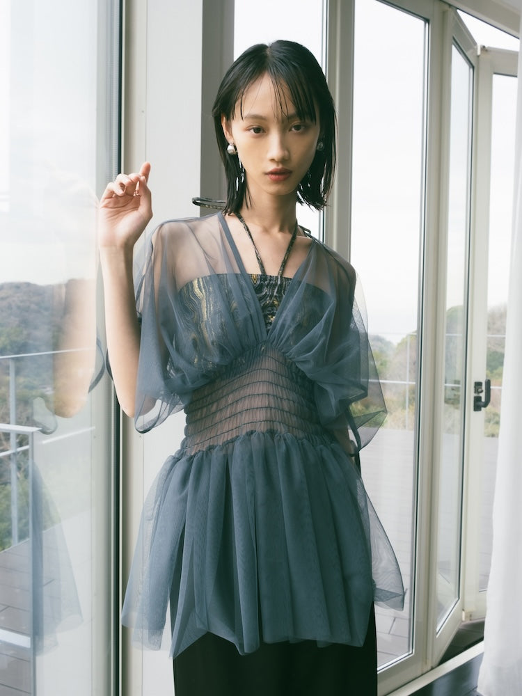 Gather Tulle Top｜ギャザーチュールトップス – MARTE