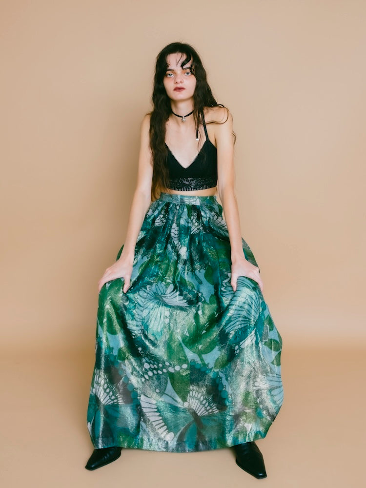 80s Metallic Sheer Print Skirt – MARTE