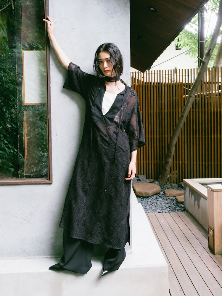 Cord Embroidery Caftan Dress