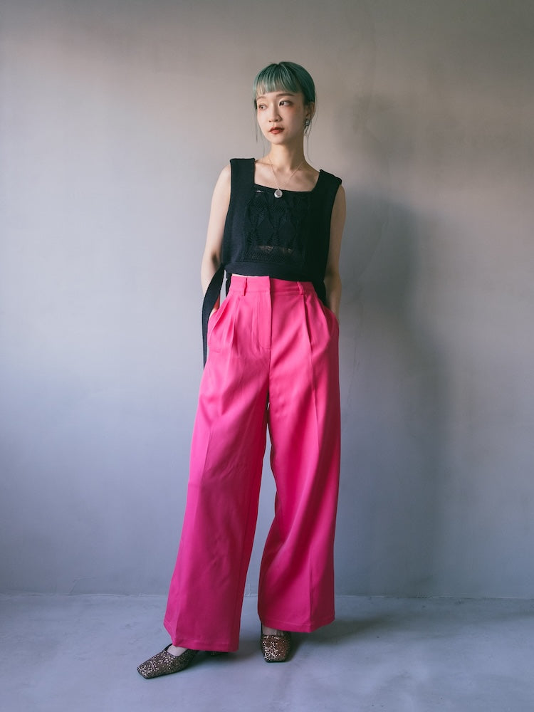 Magenta Wide Pants｜マゼンタ色ワイドパンツ – MARTE