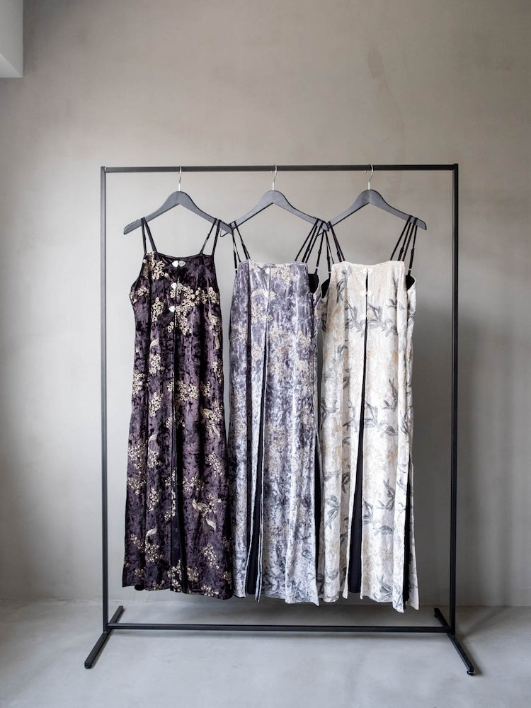 Velour Embroidery Layered Dress