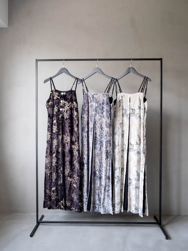Velour Embroidery Layered Dress