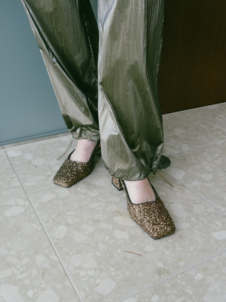 【WEB限定】Glitter Sling Back Pumps