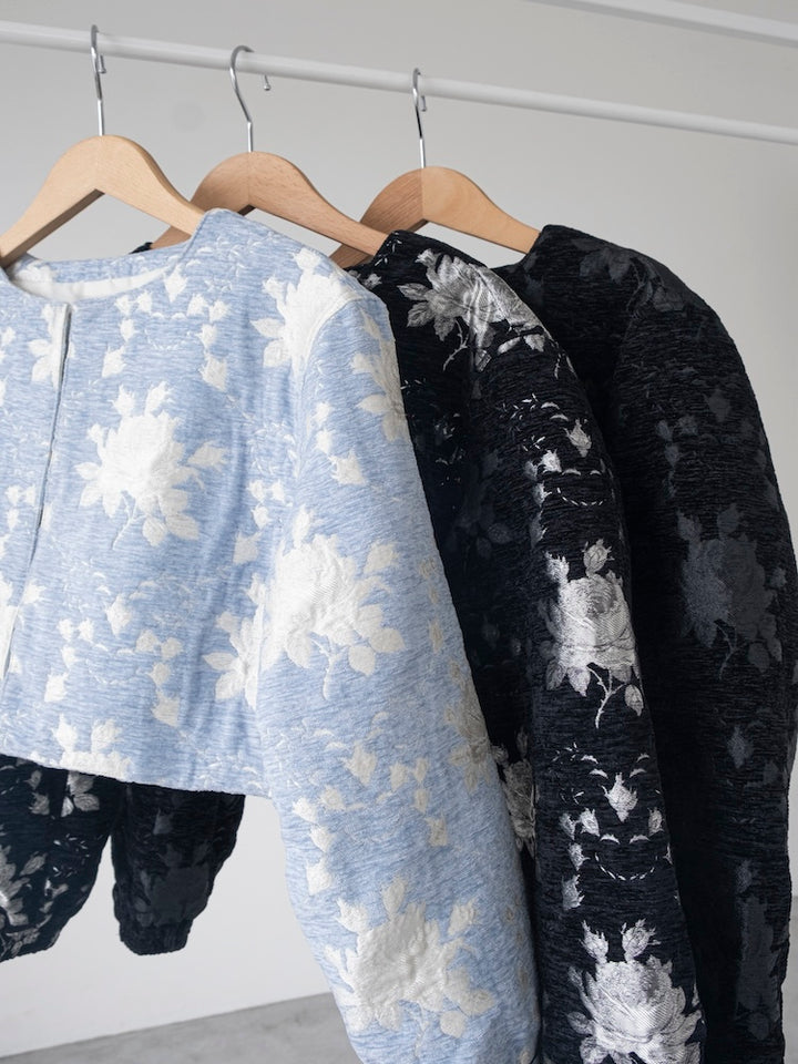 【WEB限定】Jacquard Collarless Jacket