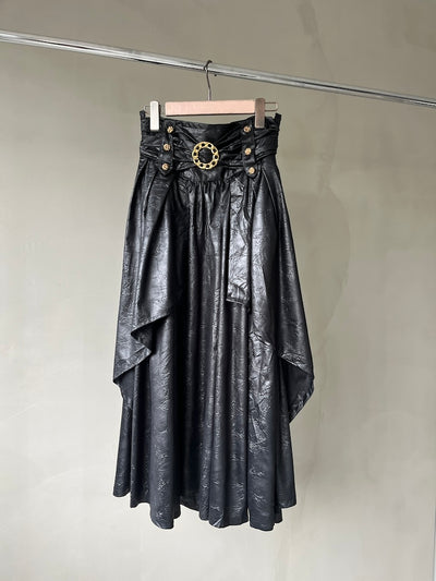 80s Belt Design Black Skirt