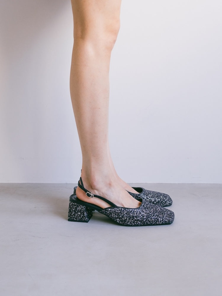 【WEB限定】Glitter Sling Back Pumps