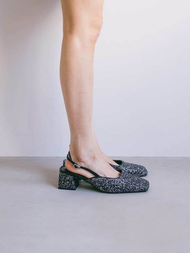 【WEB限定】Glitter Sling Back Pumps