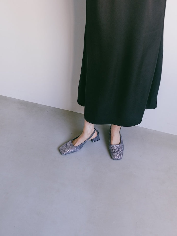 【WEB限定】Glitter Sling Back Pumps