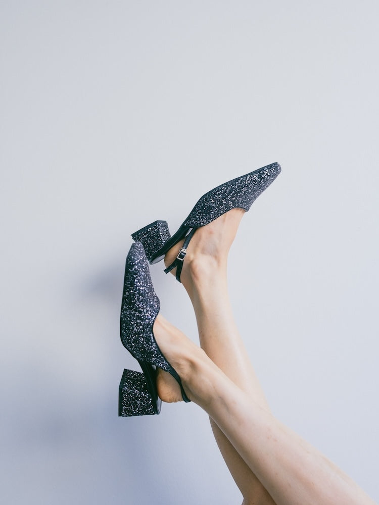 【WEB限定】Glitter Sling Back Pumps