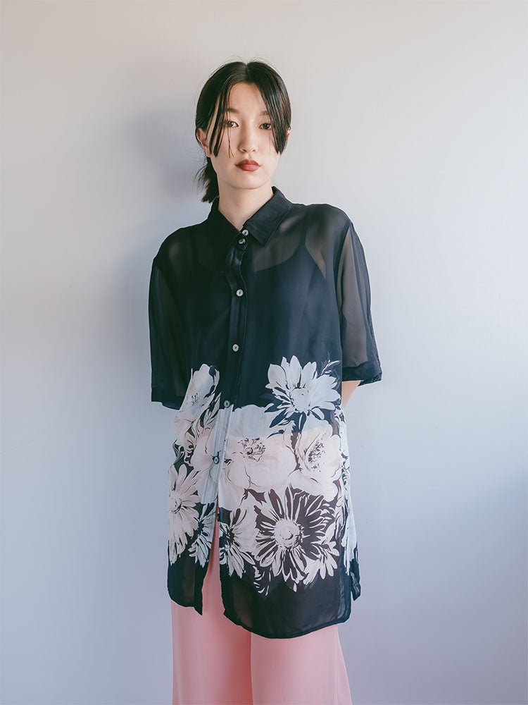 Grimoire - MARTE vintage 購入/ sheer floral blouse MARTE vintage 購入/ sheer floral blouse