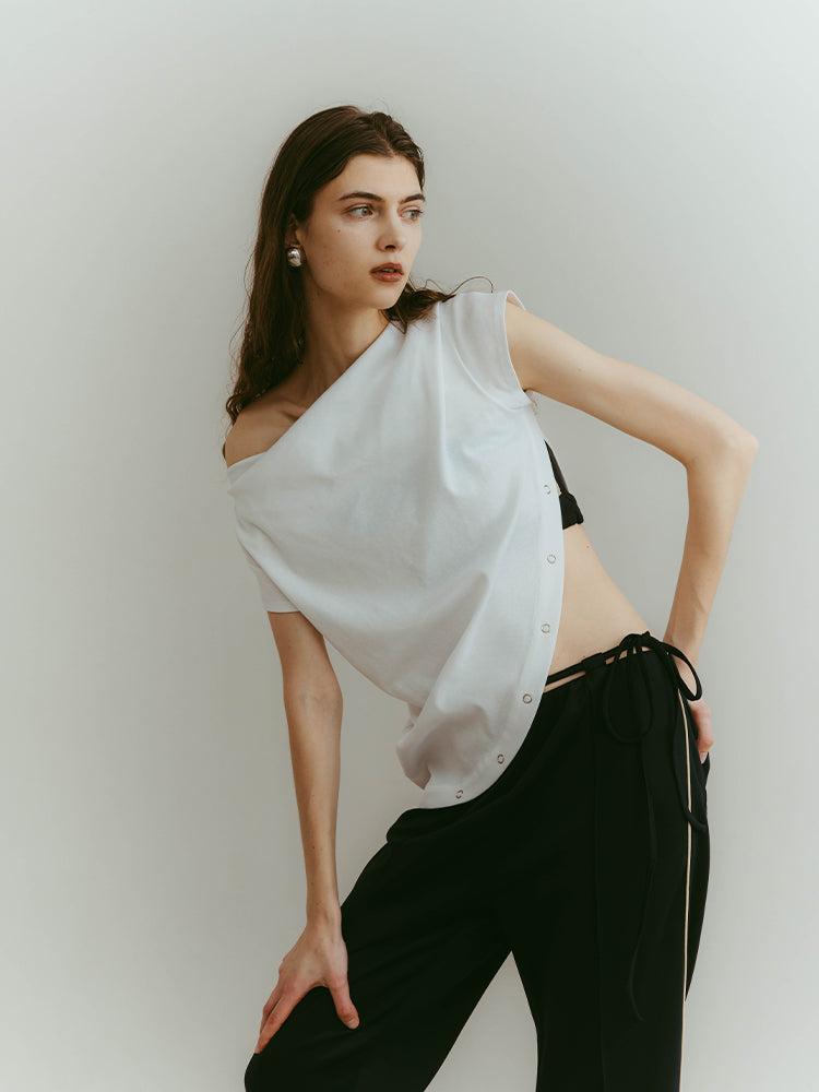 Ease One-Shoulder Tee｜ワンショルダーカットソー – MARTE