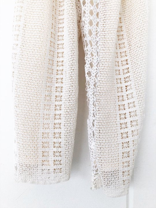 Patchwork Lace Pants / White3
