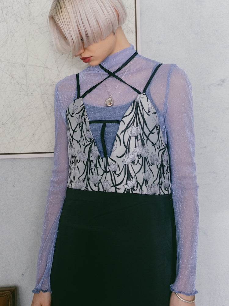 T-Strap Jacquard Cami Dress
