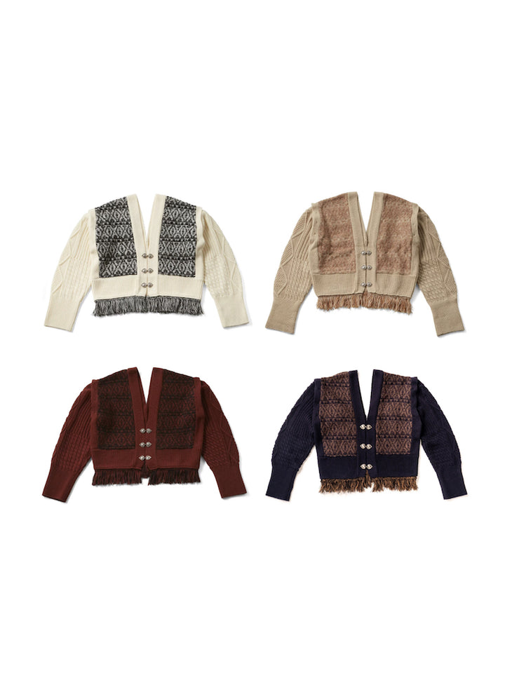 2way Bi-color Knit Cardigan