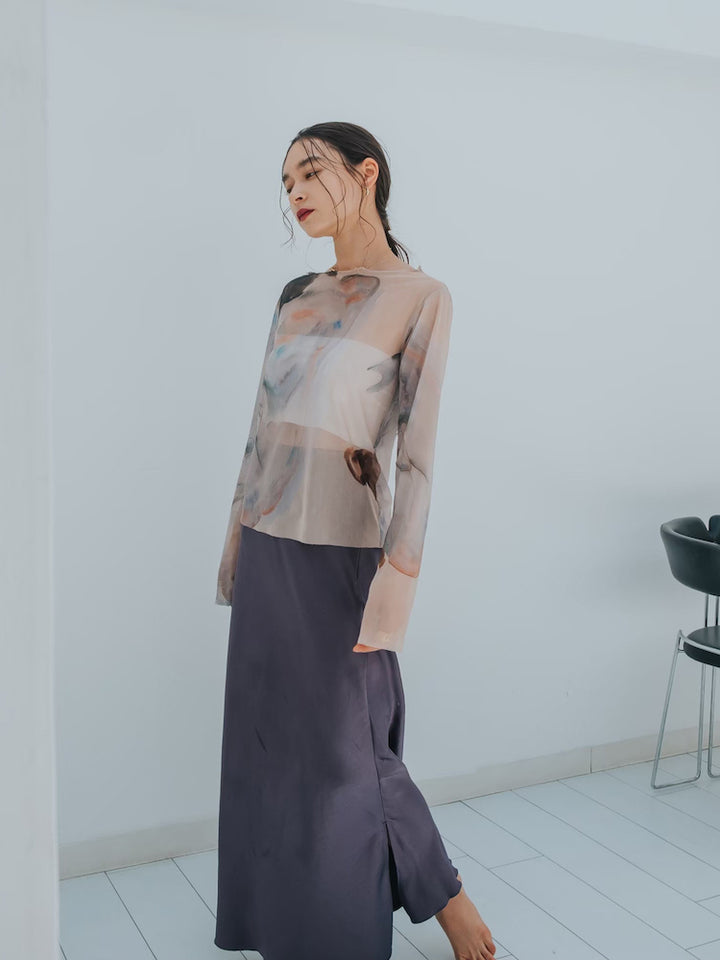 MARTE sahara(サハラ) 】Sheer Top / 08Nude