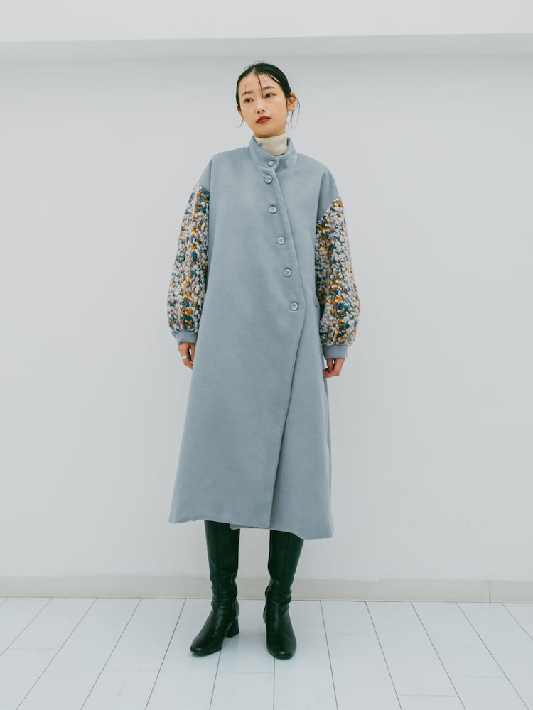 コートMARTE/sahara  Mix Yarn Sleeve Coat