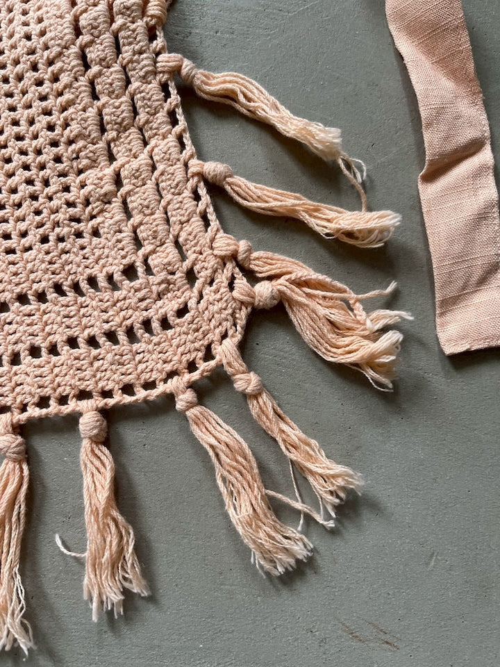Upcycle Lace Apron / Salmon