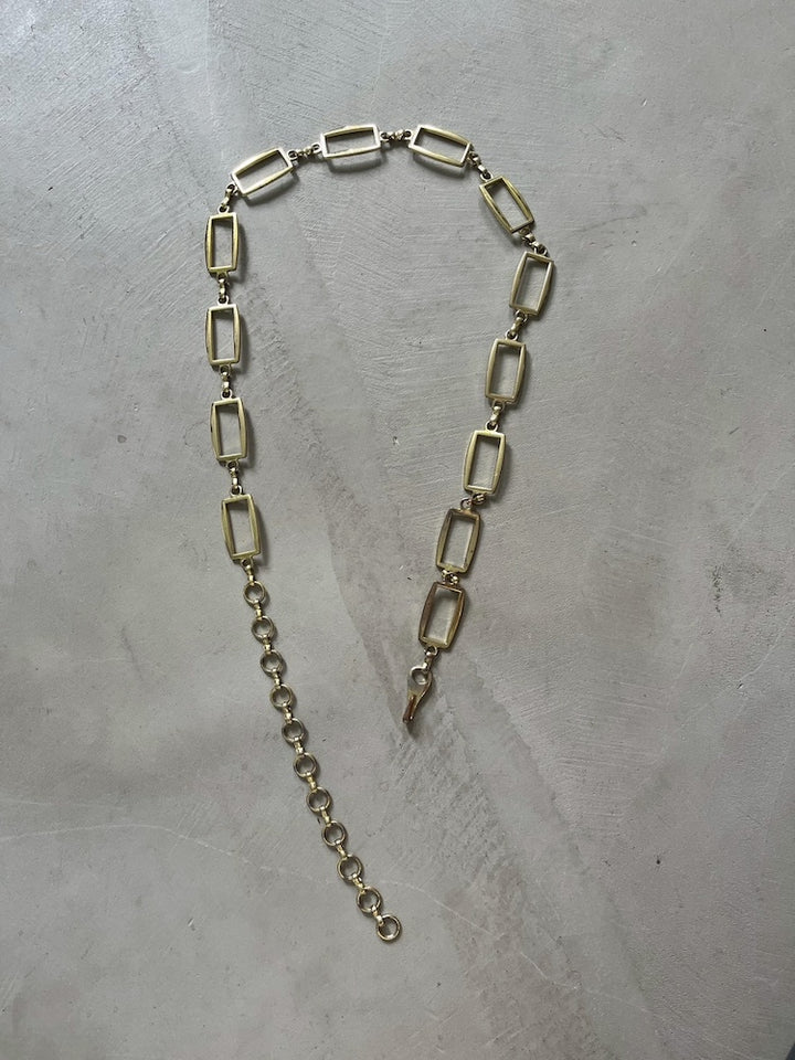 Vintage Chain Belt / Gold Rectangle
