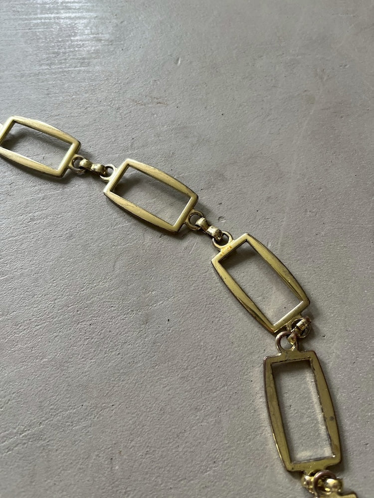 Vintage Chain Belt / Gold Rectangle