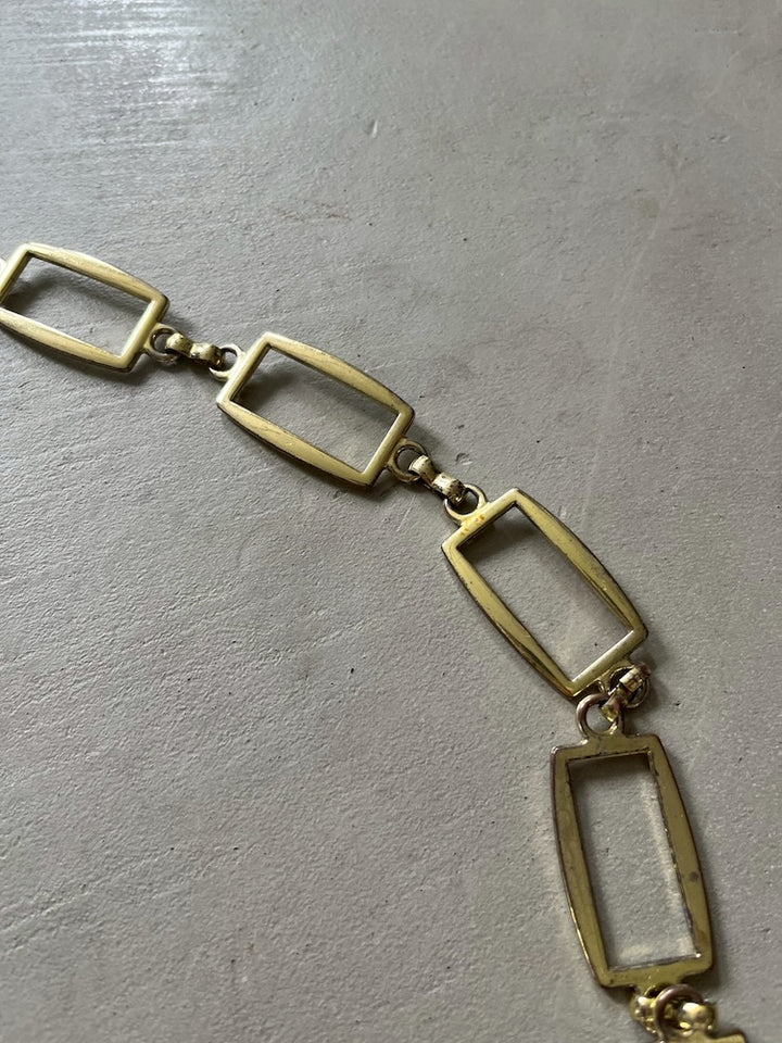 Vintage Chain Belt / Gold Rectangle