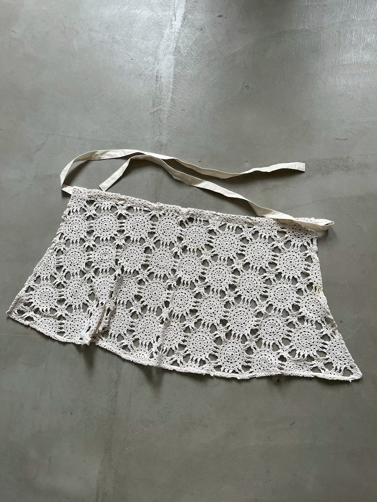 Upcycle Lace Apron / White1