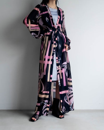 Rectangle Sheer Dress Gown – MARTE